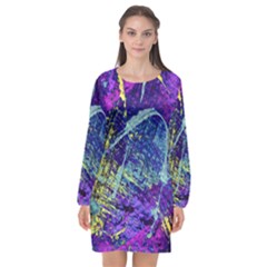 Ink Splash 01 Long Sleeve Chiffon Shift Dress  by jumpercat