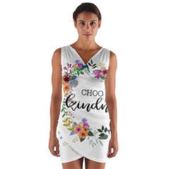 Choose Kidness Wrap Front Bodycon Dress by SweetLittlePrint