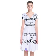 Choose Kidness Short Sleeve Front Wrap Dress by SweetLittlePrint