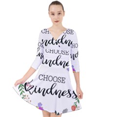 Choose Kidness Quarter Sleeve Front Wrap Dress	 by SweetLittlePrint