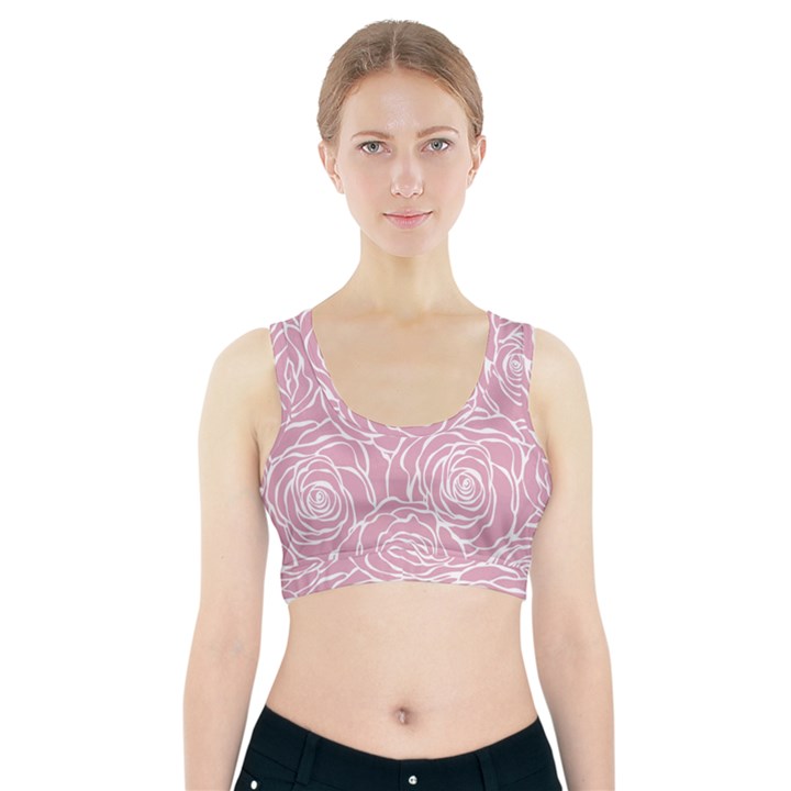 pink peonies Sports Bra With Pocket