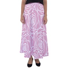 Pink Peonies Flared Maxi Skirt by NouveauDesign