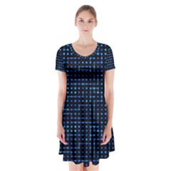 Sci Fi Tech Circuit Short Sleeve V-neck Flare Dress by jumpercat