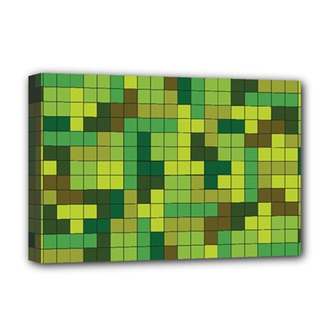 Tetris Camouflage Forest Deluxe Canvas 18  X 12   by jumpercat