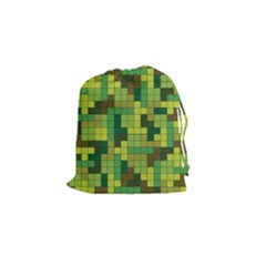 Tetris Camouflage Forest Drawstring Pouches (small)  by jumpercat