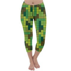 Tetris Camouflage Forest Capri Winter Leggings 