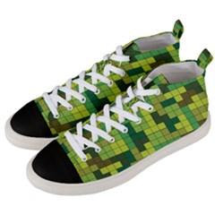 Tetris Camouflage Forest Men s Mid-top Canvas Sneakers by jumpercat