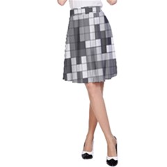 Tetris Camouflage Urban A-line Skirt by jumpercat