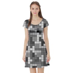 Tetris Camouflage Urban Short Sleeve Skater Dress by jumpercat