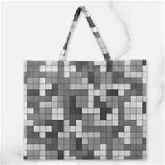 Tetris Camouflage Urban Zipper Large Tote Bag by jumpercat