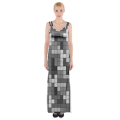 Tetris Camouflage Urban Maxi Thigh Split Dress by jumpercat