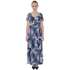 Tetris Camouflage Urban High Waist Short Sleeve Maxi Dress by jumpercat