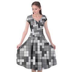 Tetris Camouflage Urban Cap Sleeve Wrap Front Dress by jumpercat