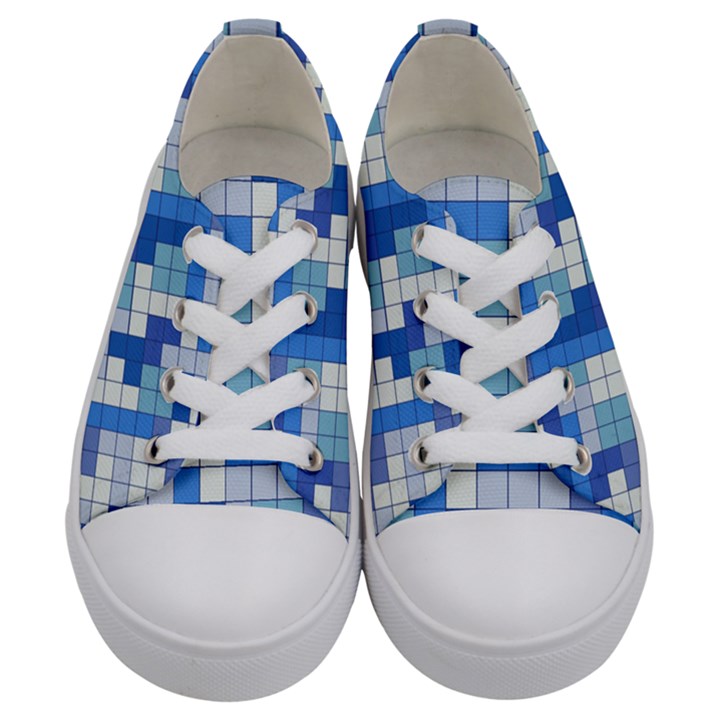 Tetris Camouflage Marine Kids  Low Top Canvas Sneakers