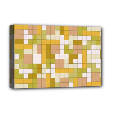 Tetris Camouflage Desert Deluxe Canvas 18  X 12   by jumpercat