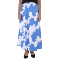 Cloud Lines Flared Maxi Skirt