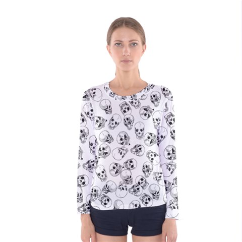 A Lot Of Skulls White Women s Long Sleeve Tee by jumpercat