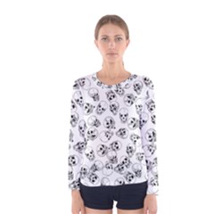 A Lot Of Skulls White Women s Long Sleeve Tee