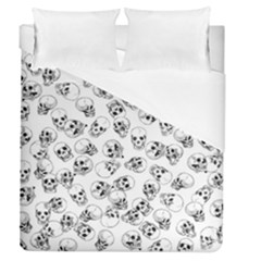 A Lot Of Skulls White Duvet Cover (queen Size)