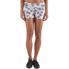 A Lot Of Skulls White Yoga Shorts