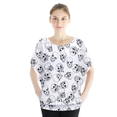 A Lot Of Skulls White Blouse by jumpercat