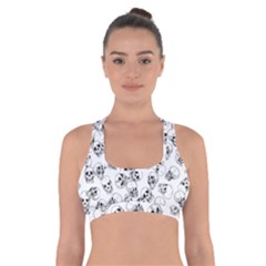 A Lot Of Skulls White Cross Back Sports Bra