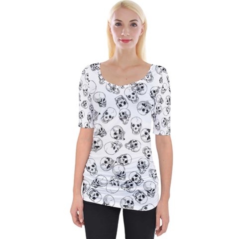 A Lot Of Skulls White Wide Neckline Tee by jumpercat