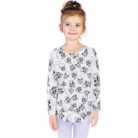 A Lot Of Skulls White Kids  Long Sleeve Tee by jumpercat