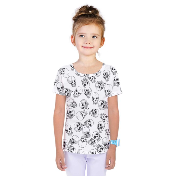 A Lot Of Skulls White Kids  One Piece Tee