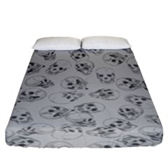 A Lot Of Skulls Grey Fitted Sheet (king Size) by jumpercat