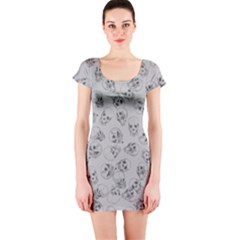 A Lot Of Skulls Grey Short Sleeve Bodycon Dress by jumpercat