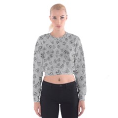 A Lot Of Skulls Grey Cropped Sweatshirt