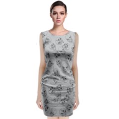 A Lot Of Skulls Grey Classic Sleeveless Midi Dress