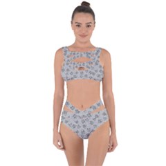 A Lot Of Skulls Grey Bandaged Up Bikini Set 