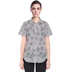 A Lot Of Skulls Grey Women s Short Sleeve Shirt