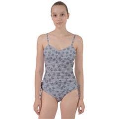 A Lot Of Skulls Grey Sweetheart Tankini Set