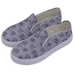 A Lot Of Skulls Grey Kids  Canvas Slip Ons by jumpercat