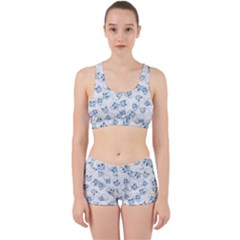 A Lot Of Skulls Blue Work It Out Sports Bra Set by jumpercat