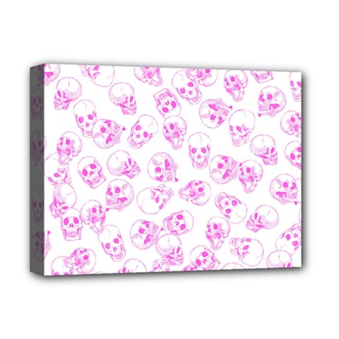 A Lot Of Skulls Pink Deluxe Canvas 16  X 12   by jumpercat