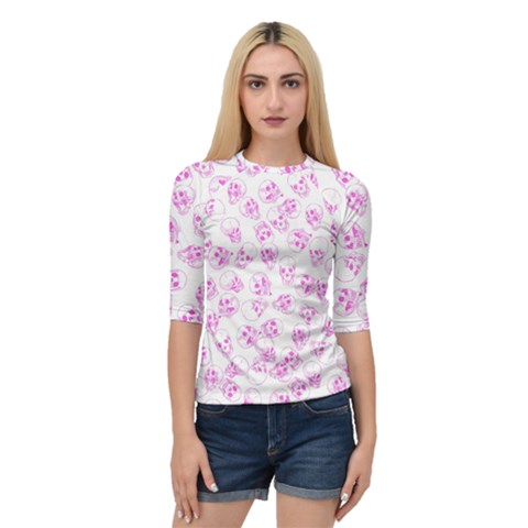 A Lot Of Skulls Pink Quarter Sleeve Raglan Tee by jumpercat