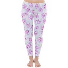 A Lot Of Skulls Pink Classic Winter Leggings