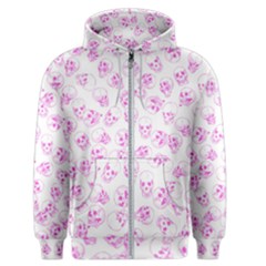 A Lot Of Skulls Pink Men s Zipper Hoodie