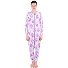 A Lot Of Skulls Pink Onepiece Jumpsuit (ladies) 