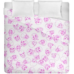 A Lot Of Skulls Pink Duvet Cover Double Side (king Size) by jumpercat