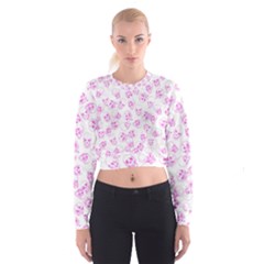 A Lot Of Skulls Pink Cropped Sweatshirt