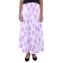 A Lot Of Skulls Pink Flared Maxi Skirt by jumpercat