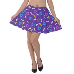 Retro Wave 1 Velvet Skater Skirt