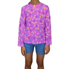 Retro Wave 2 Kids  Long Sleeve Swimwear