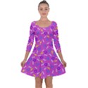 Retro Wave 2 Quarter Sleeve Skater Dress View1