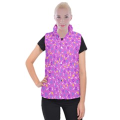 Retro Wave 2 Women s Button Up Puffer Vest